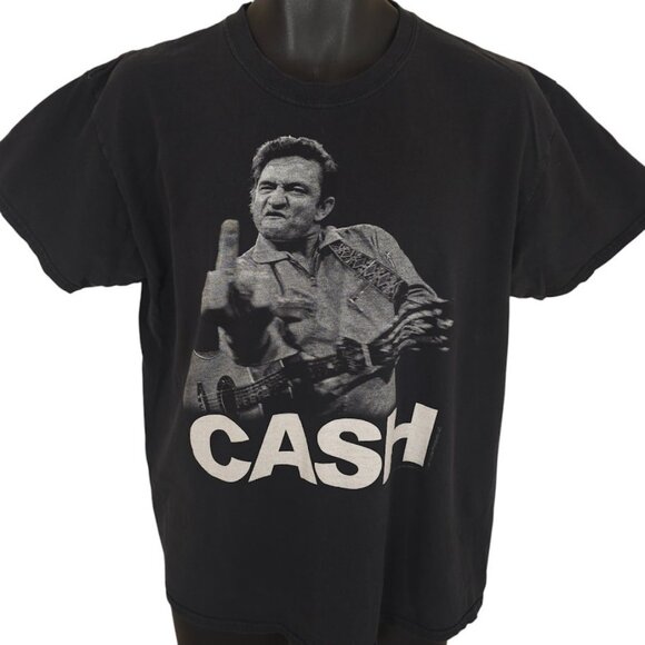 Johnny Cash T Shirt Mens Size Large Black Country Music Tee Jim Marshall - Picture 2 of 7